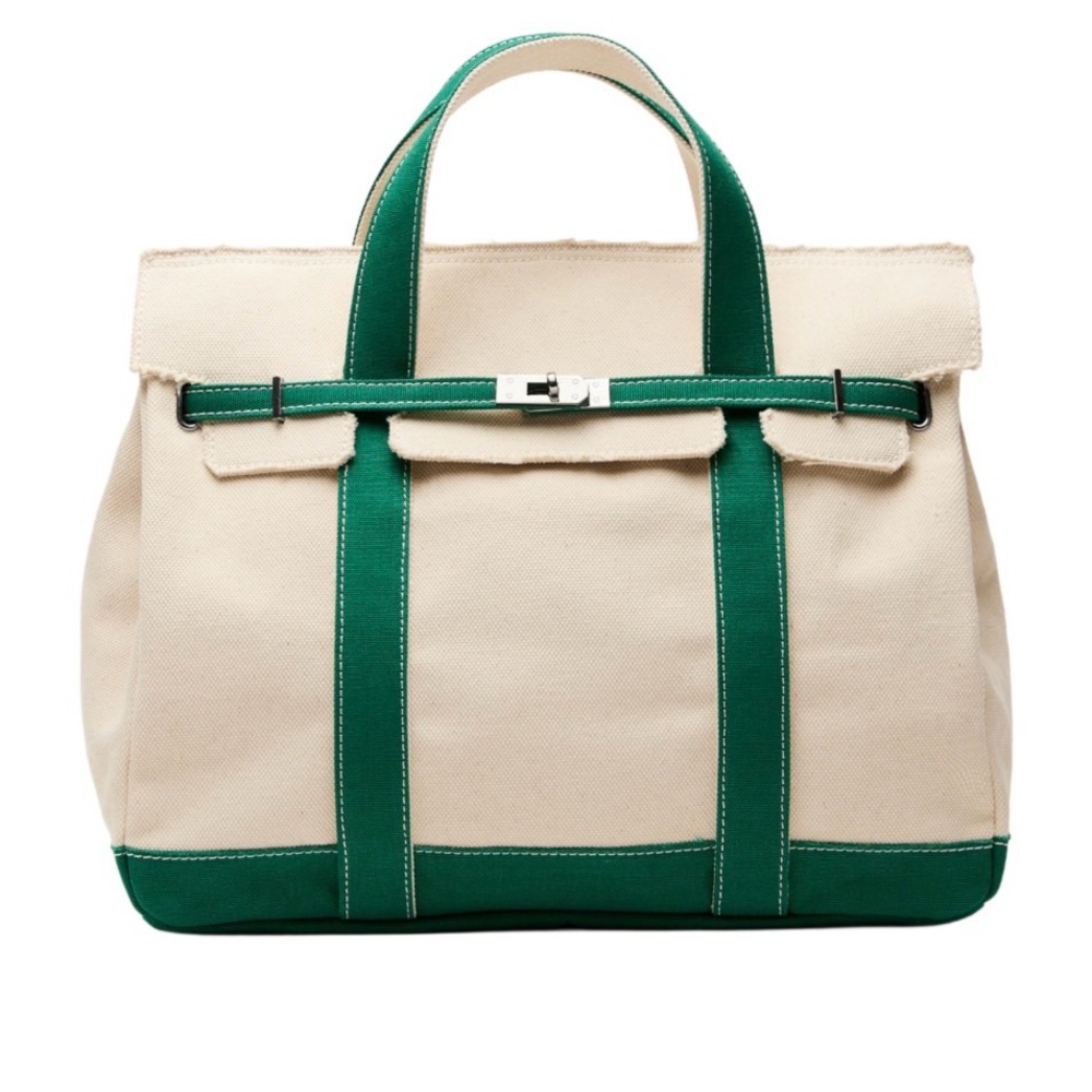 Elegant Green and Cream Tote Bag